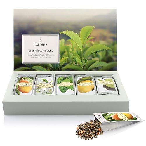 Miniatura 3 de Tea Forte Surtido de Té Verde, Muestra de Té de Hojas Sueltas de Una Sola Infusión, Juego de Regalo Premium, 15 Piezas, 3 de Cada Mezcla Surtida,