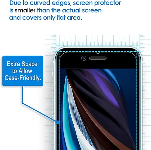 Miniatura 64 de JETech Protector de pantalla para iPhone SE 3/2 (edición 2022/2020), 4.7 pulgadas, película de vidrio templado, paquete de 3
