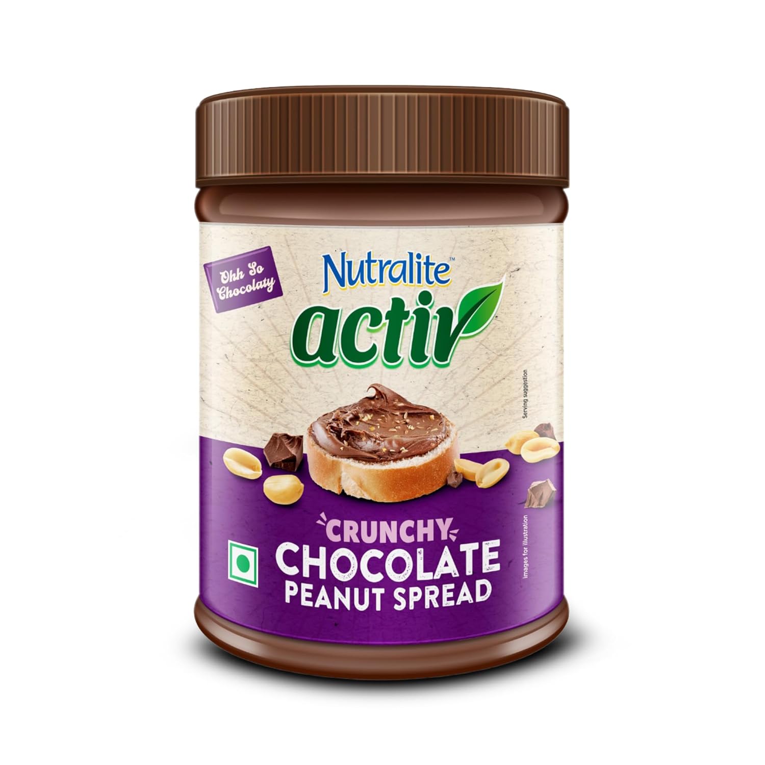 Nutralite Activ Peanut Butter Chocolate Crunchy | 1kg Jar | 20g Protein per 100g | High Dietary Fibre | Dark Choco Chips | Zero Trans-Fat | No Gluten | No Hydrogenated Oil | No Preservatives Nutralite Activ Peanut Butter Chocolate Crunchy | 1kg Jar | 20g Protein per 100g | High Dietary Fibre | Dark Choco Chips | Zero Trans-Fat | No Gluten | No Hydrogenated Oil | No Preservatives