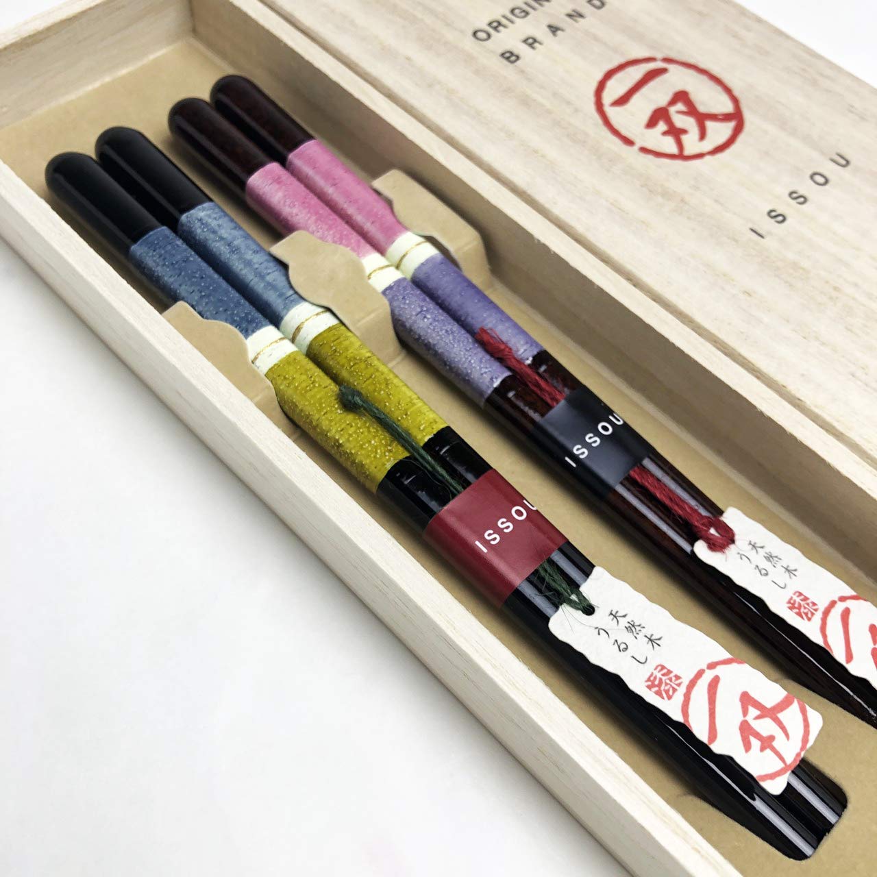 Wakasa Nuri Pair Chopsticks Arima Wood Lacquer Paulownia Gift Box Japan