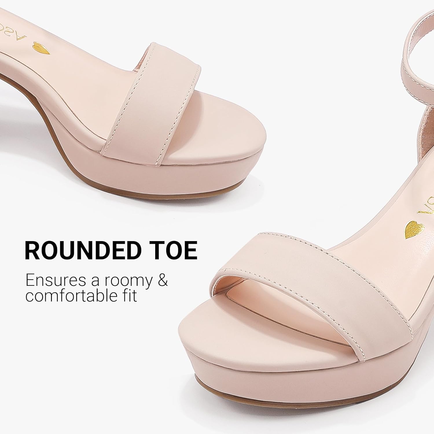 High Heels for Kids Sandals Big Girls Dress Shoes Flower Girl Shoes for Wedding Party Pageant Round Open Toe Ankle Strap Dress Sandals Platform Heels Chunky Pumps for Little Big Kids - Image 4