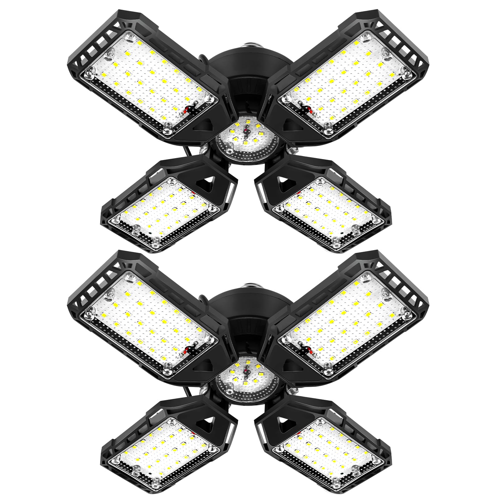 Photo 1 of Aoretic LED Garage Lights Bulb 2 Pack -120W, 12000LM 6500K Led Shop Light with 4+1 Deformable Panels, Basement Barn Light Garages Ceiling Lights, E26/E27 for Garage, Warehouse, Shop