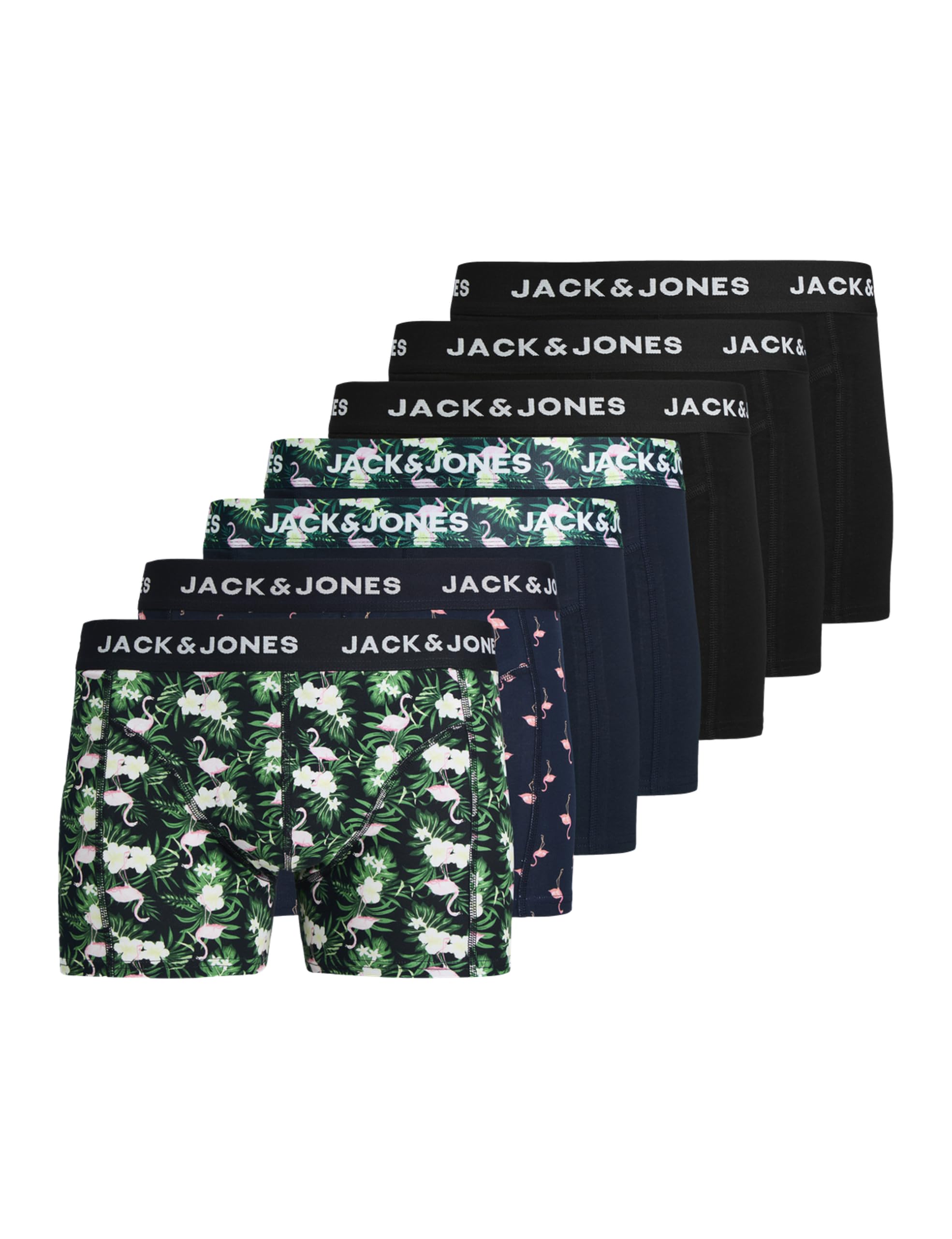 JACK & JONES Herren Jacflamingo Flower Trunks 7 Pack (7er Pack)