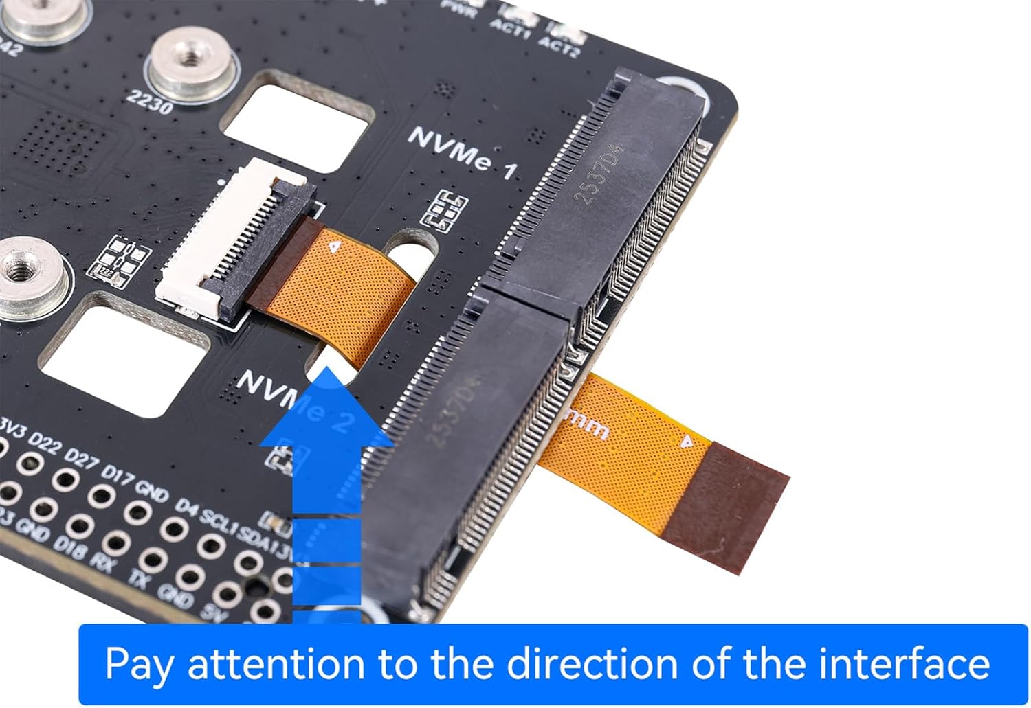 PCIe to Dual M.2 NVMe SSD HAT+ Adapter for Raspberry Pi 5, Supports 2280/2260/2242/2230 NVMe Drives, PCIe x1 Gen2, NVMe Boot Storage Expansion Board