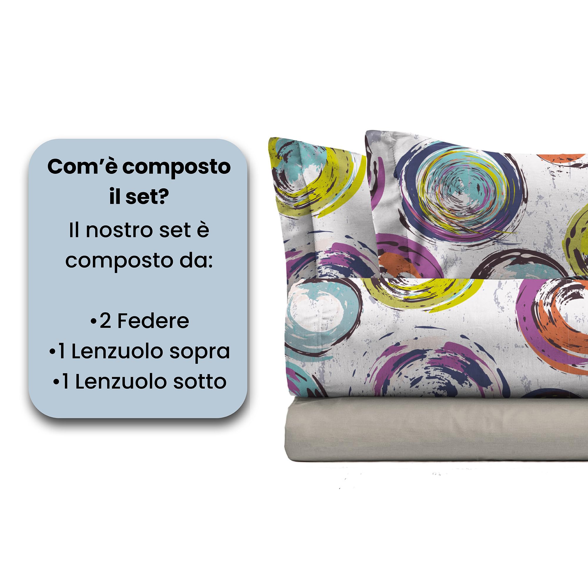 Akkialla Set Biancheria Da Letto Matrimoniale 3 Pezzi - Microfibra Morbidissima Con Motivo Geometrico - Leggero E Traspirante Per Tutte Le Stagioni (Nero) - 4