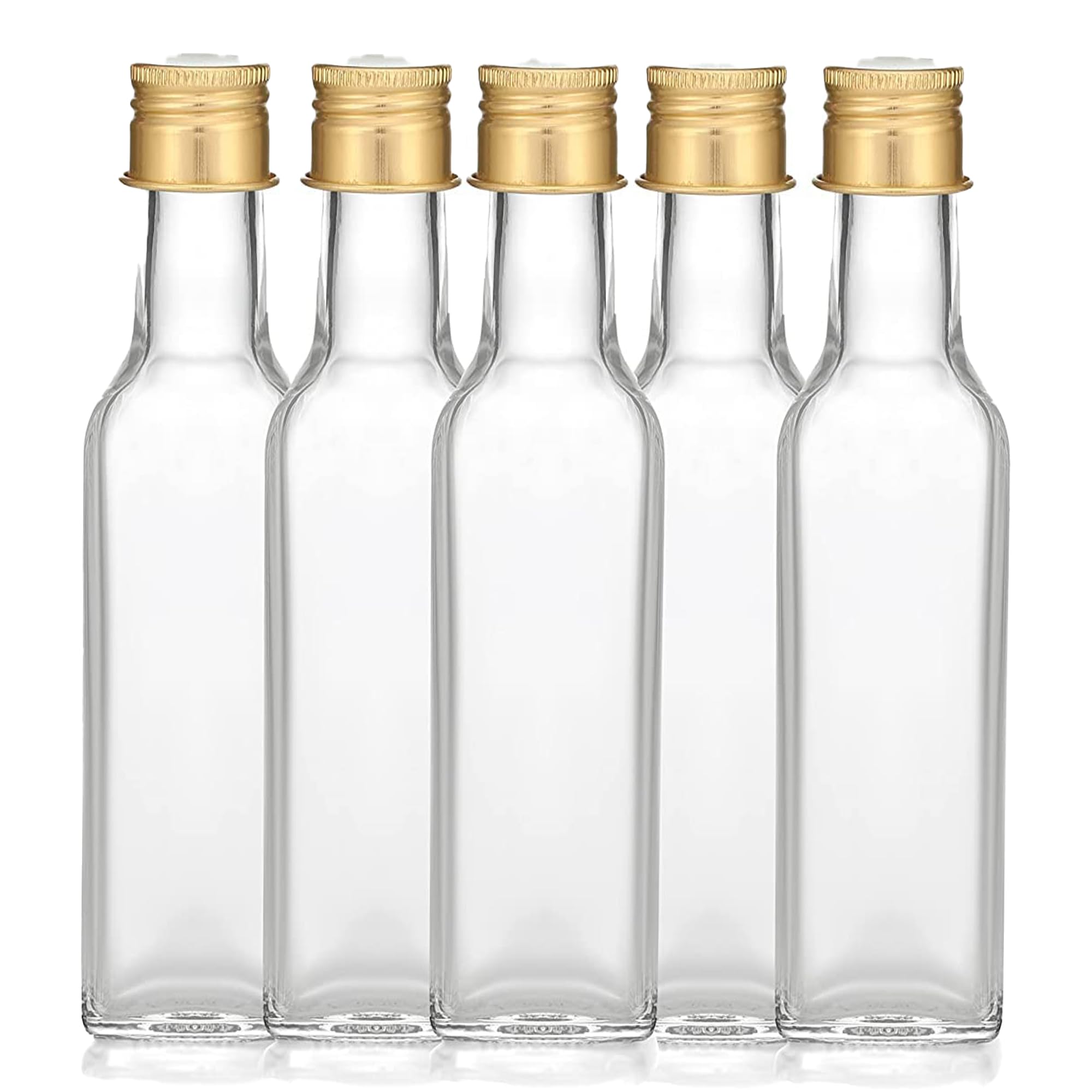 B.H.Industry ( SET OF 12 pcs Premium 250ml Marasca Bottle with Golden Cap & Plug for Oils - Elegant Glass Container for Essential Oils, Serums, and More-image-35