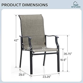 【新品】SISANDI size2（M）SET Amazon.com: MFSTUDIO Patio Dining Chairs Set of 2, Padded