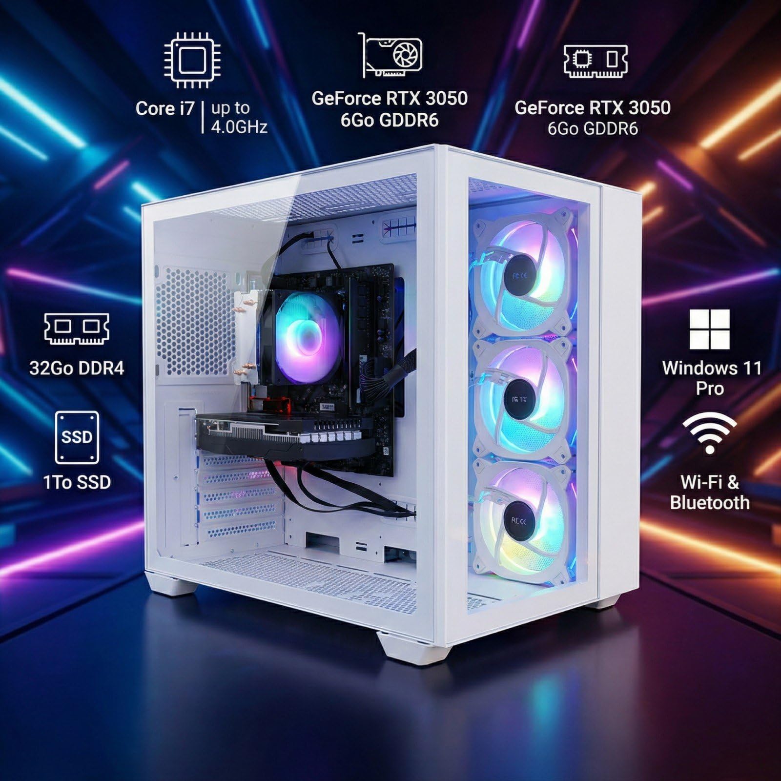 PC Gaming STGSivir Fixed Corei7 4K RTX 3050 32GB RAM - Dettaglio