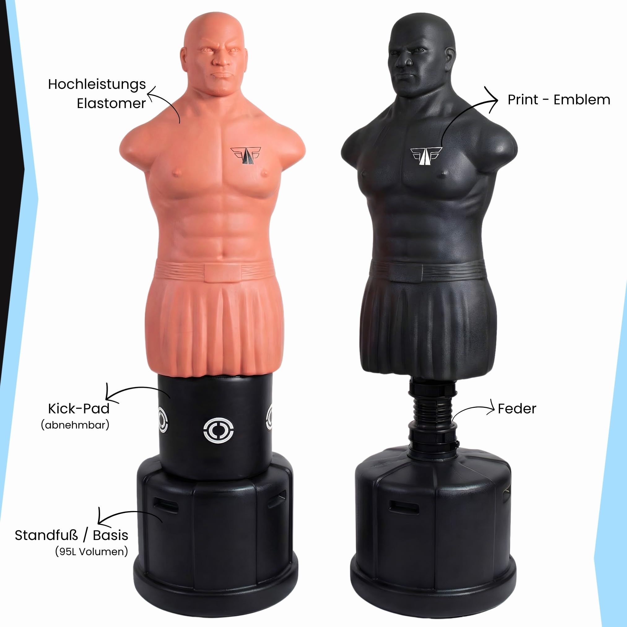 FOX-FIGHT Hank Box Dummy Saco de Boxeo 160-180 cm Ajustable Acolchado