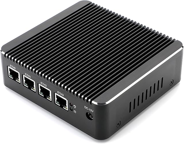 HSIPC minikomputer z Celeron J4125 Quad Core, z firewall, mini PC, nettop, z 8 G RAM, 128 G, 4 x port i226 2,5 GBE AES-NI kompatybilny z OPNsense
