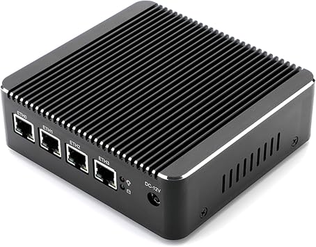 N2940 Quad Core Firewall Micro Appliance, Mini PC, Router with 4G RAM 64G SSD, 4 RJ45 2.5GBE Port AES-NI Compatible with Pfsense OPNsense