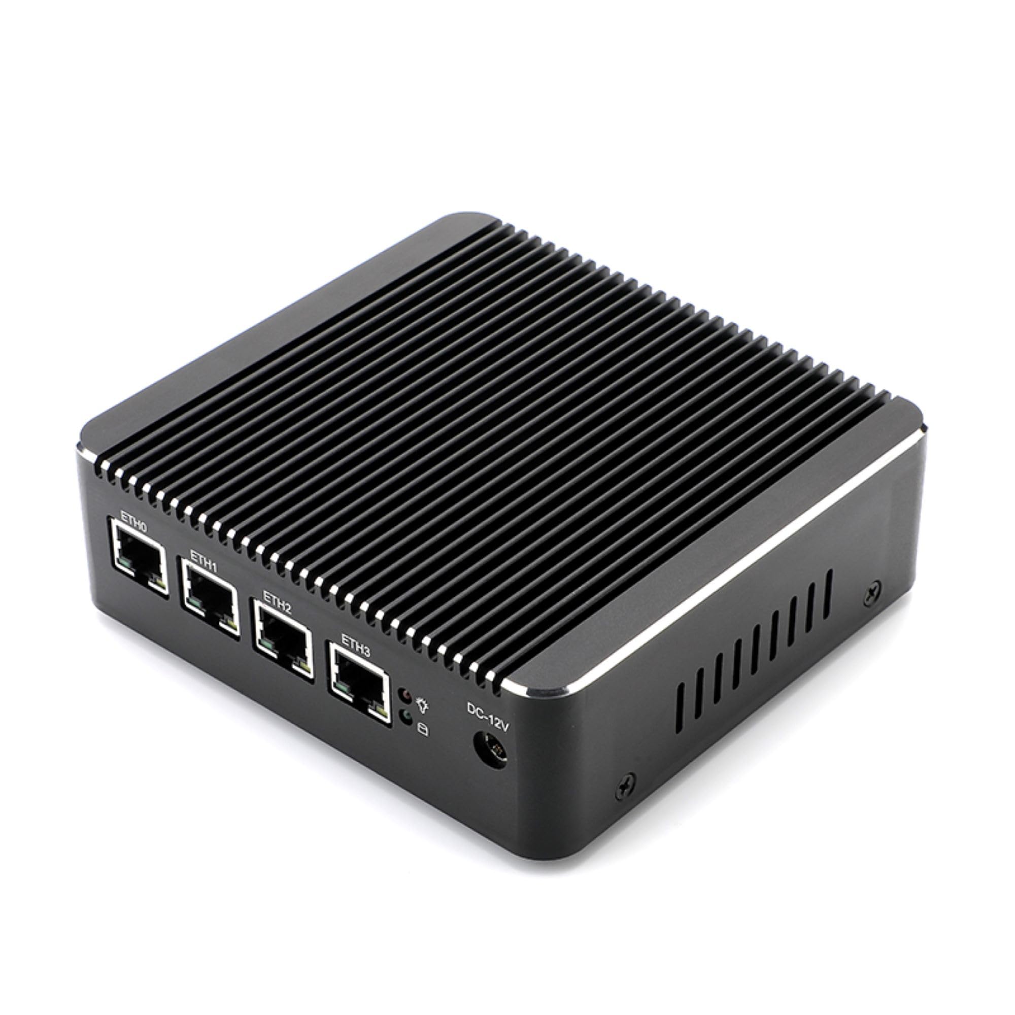 N2940 Quad Core Firewall Micro Appliance, Mini PC, Router con 8G RAM 128G SSD, 4 puertos RJ45 1GBE compatible con Pfsense OPNsense