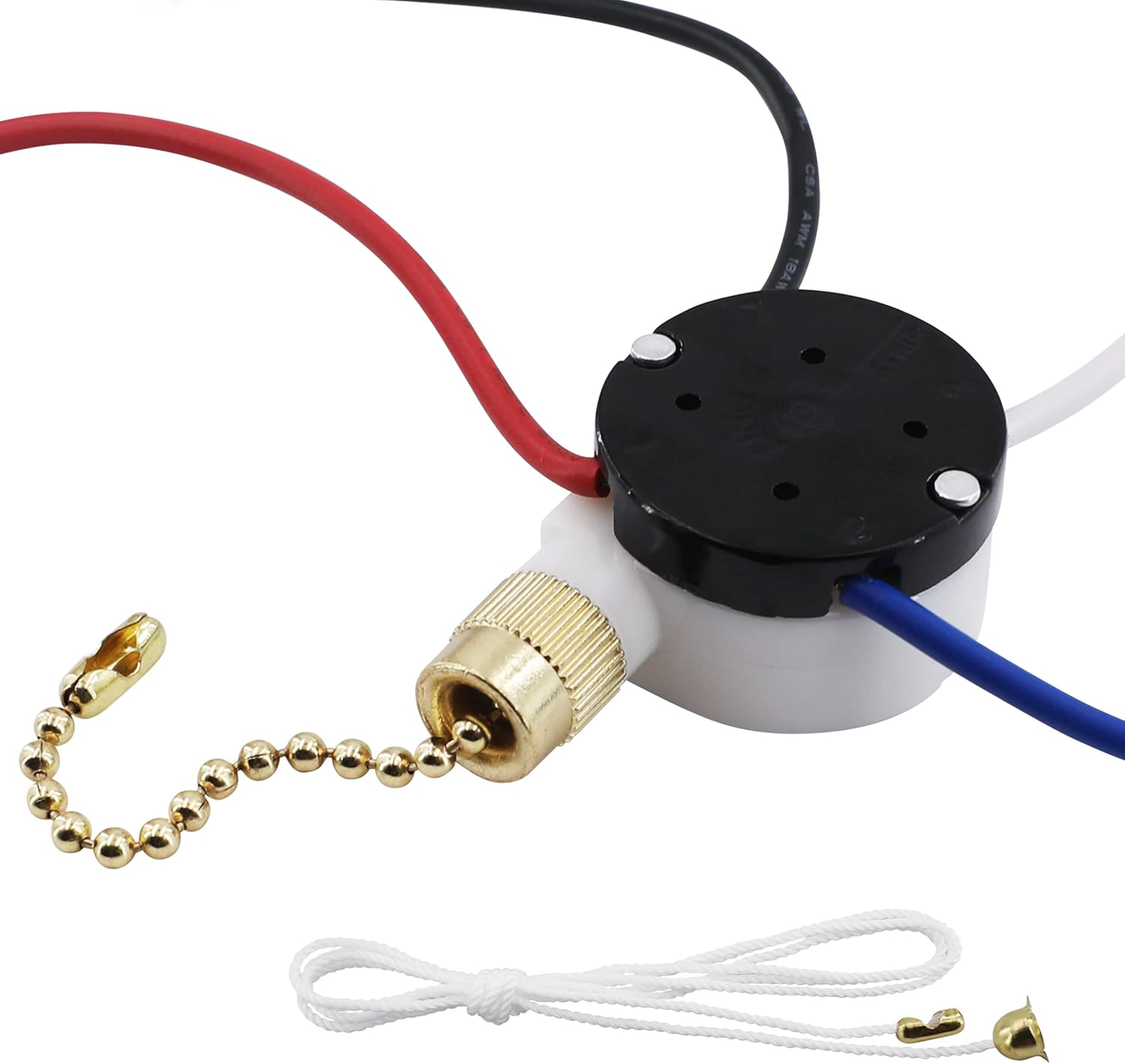 NITIDSKY Ceiling Fan Switch Zing Ear ZE208S E89885 3 Speed 4 Wire Ceiling Fan Pull