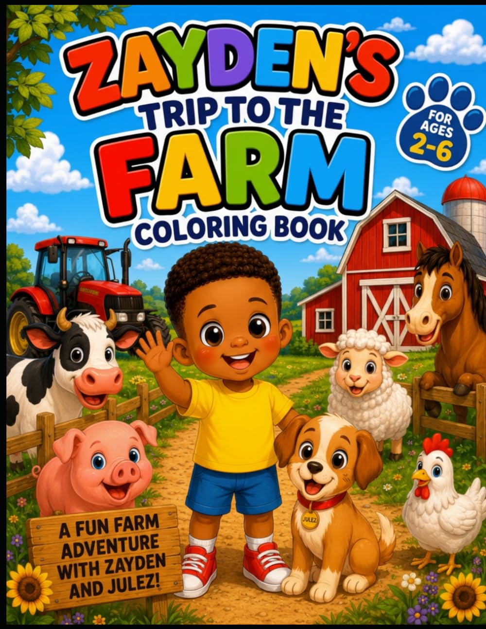Zayden's Trip to the Farm: A Fun Farm Coloring Book for Toddlers Ages 2-6 (Zayden's Little Adventures)