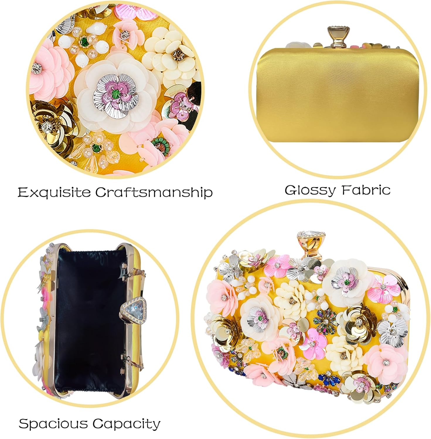 Clutch purses for Women Evening Purses for Women Beaded Purses Wedding Clutch Cocktail Party Prom Purse Dressy Handbags - Image 6