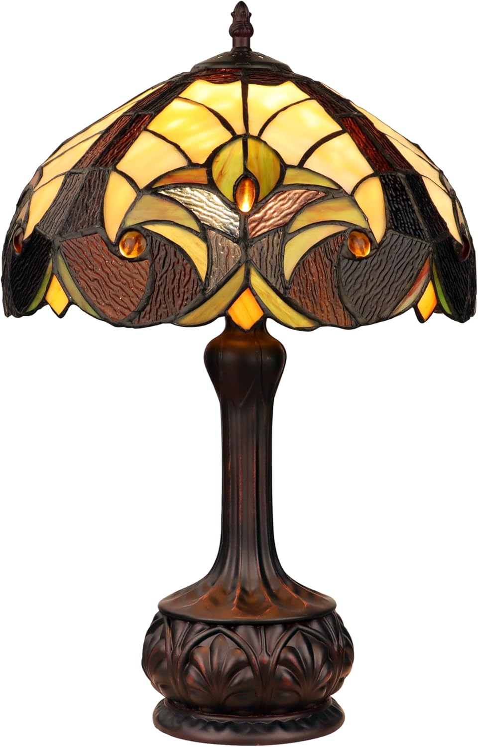 Chloe Lighting Liaison Tiffany-Style Antique Dark Bronze 1-Light Victorian Table Lamp 12" Shade