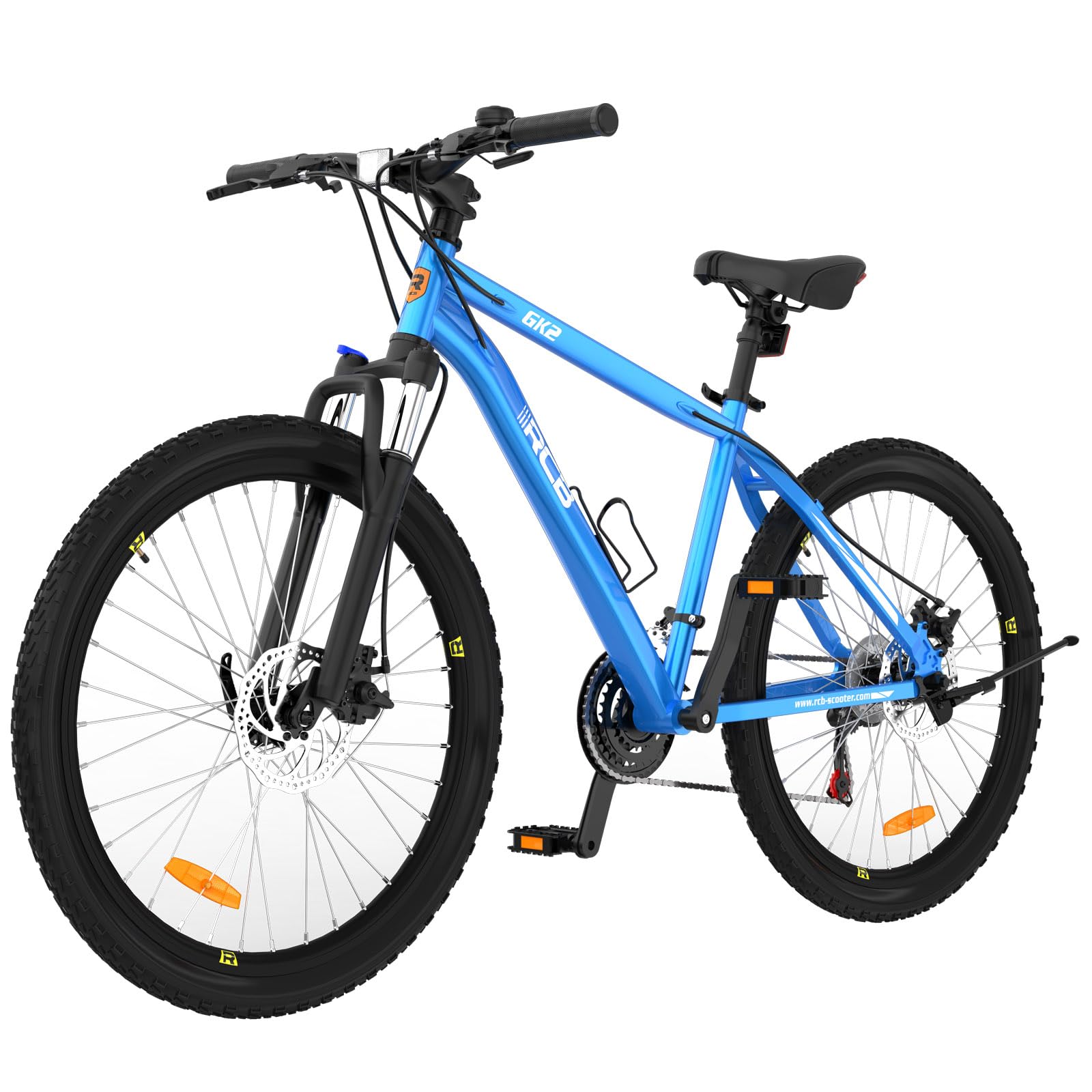 RCB GK2 26" mountain bike, 21 marce, telaio in alluminio, forcella ammortizzata, freno a disco meccanico, porta bevande, ideale per il tempo libero e il fitness, adatto per ragazzi e adulti