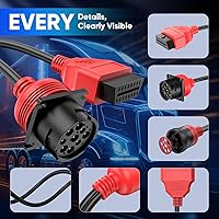 Vista 8 de Autel J1939 Splitter 9 Pin a OBD 2 Cable adaptador macho, funciona con escáner de diagnóstico de camión, conector de diagnóstico tipo 2 J-1939, OBD