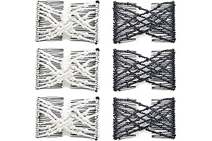 6PCS Beads Hair Combs Magic Elastic Hair Clips