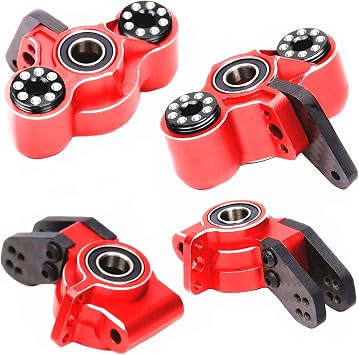 Aluminum Front Steering Block & Rear Hub Carrier Upgrade for Arrma 1/7 Felony Mojave Infraction Limitless Fireteam 6S 1/8 Typhon Talion, Replaces AR330187 & AR330193Red