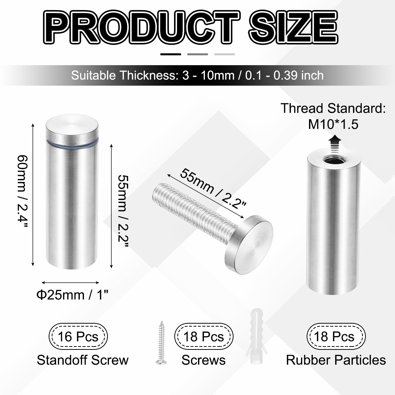 PATIKIL 1x2.4" Standoff Screws - Image 2