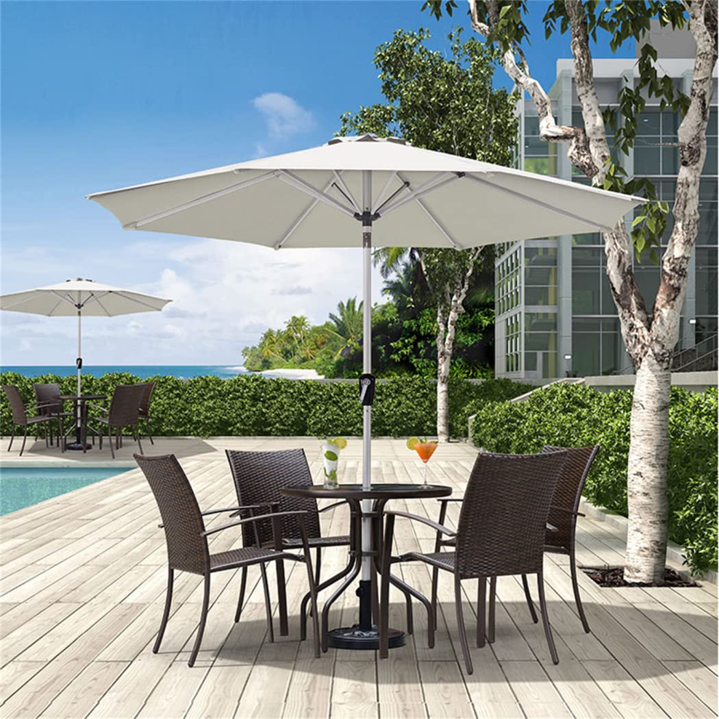 Parasol De Marché De Patio Extérieur De 8,85 Pieds,Grand Parasol De Plage,avec Protection Anti-UV UPF50+,Abri De Parasol Coupe-Vent,pour La Plage, Le Sable, Le Patio, La Cour,Kaki