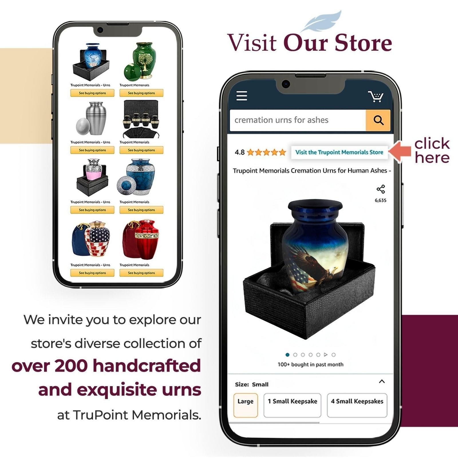 Trupoint Memorials Urnas pequeñas para cenizas humanas, urnas de cremación para cenizas humanas, mini urnas para cenizas humanas, urnas de recuerdo para cenizas humanas, urna pequeña para cenizas,
