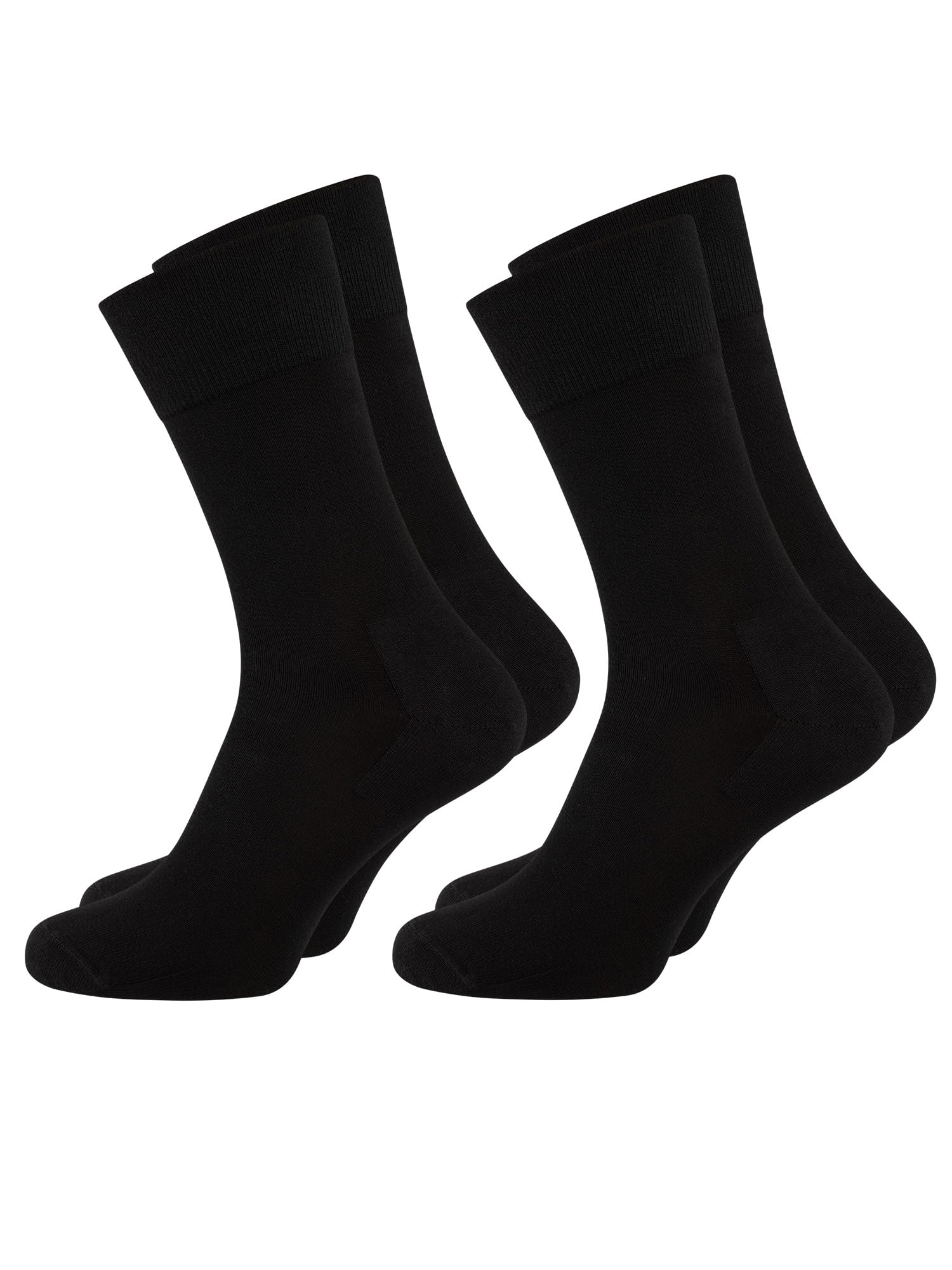 Nur Die Men's Black 2Er Pack Komfort Socken Herren Weich Komfortbund Bambus-Socke, 40