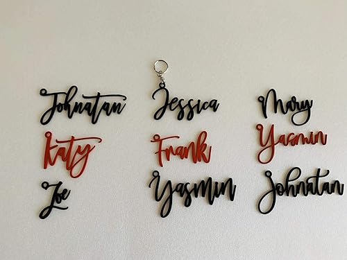 Miniatura 5 de Personalized Metal Name Keychain, Custom Keyrings, Laser Cut Names, Handmade Bag Charm, Women's Keychains, Gift for Her, Birthday Gift for Him, Key