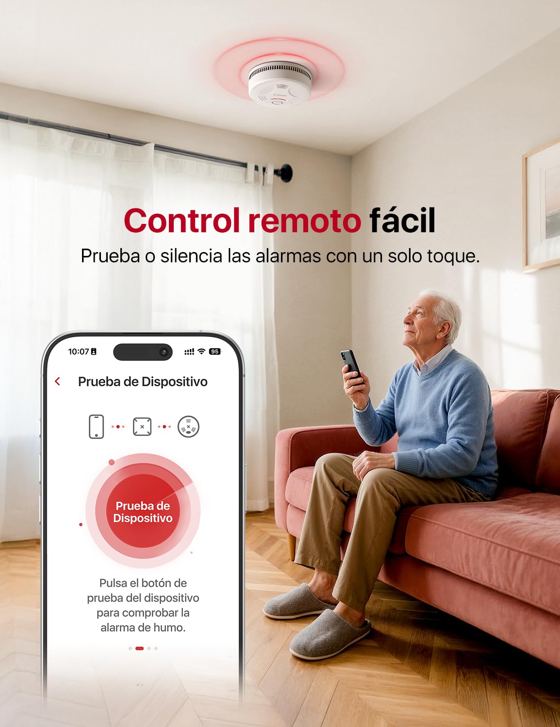 X-Sense Detector de humo para el hogar, requiere estación base SBS50, control todo en uno con la aplicación X-Sense Home Security, SD11-MR, paquete de 3