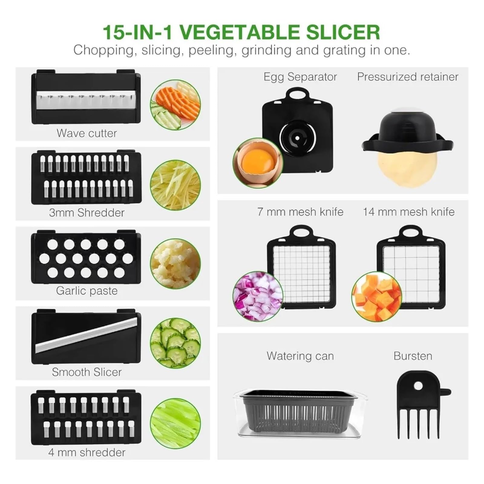 Rallador de alimentos, rebanador verduras, artículos cocina, mango corte multifuncional