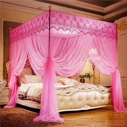 Moustiquairesmodeles D Explosion Trois Portes Sol Palais Toit Carre Moustiquaire Dentelle Rideau De Lit Moustiquaire Rose Lit De 1 8 M 180 0 0 Amazon Fr Bebe Et Puericulture