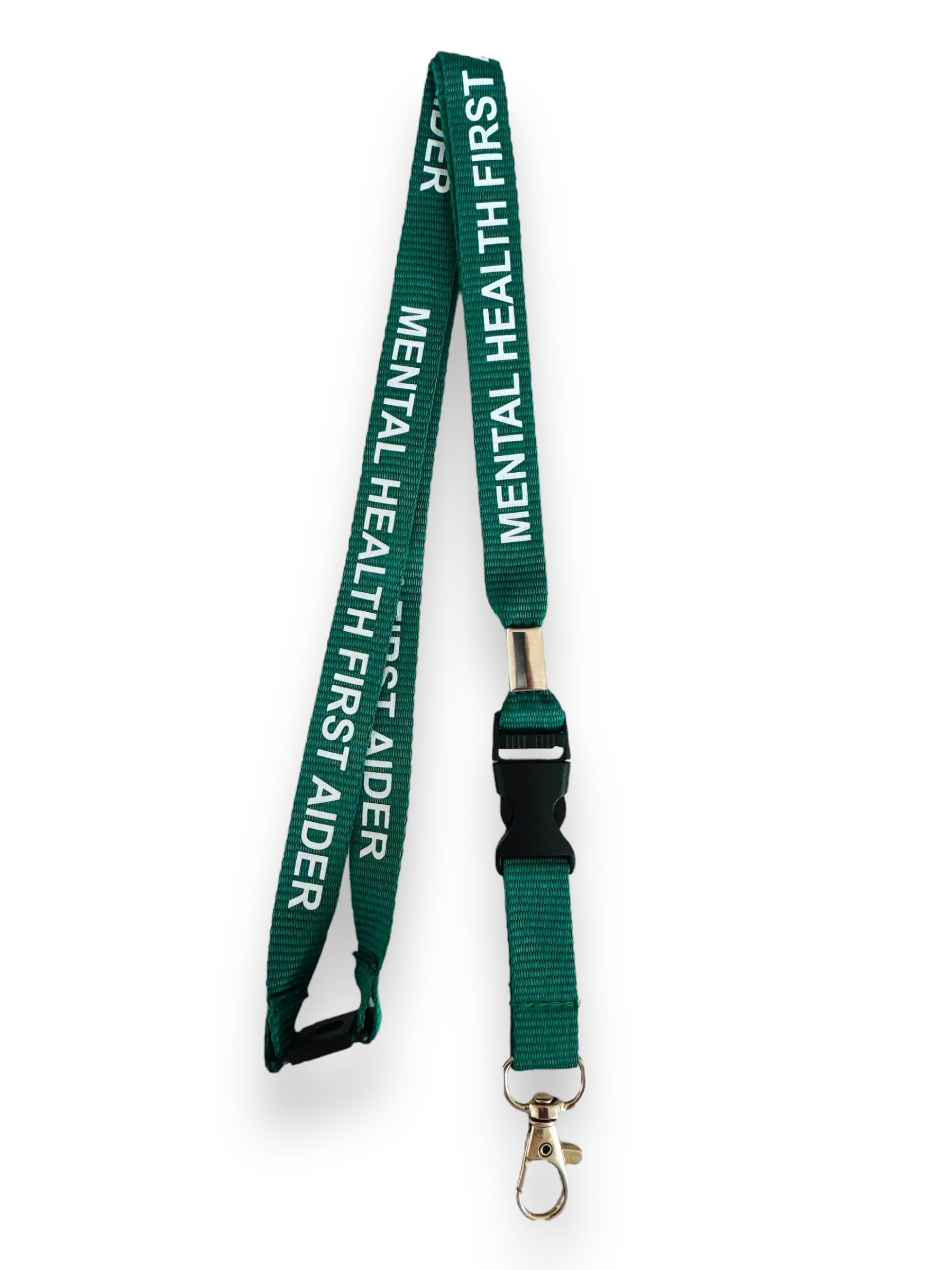 Pac Supplies Global Green Mental Health First Aider Identification Lanyard/Badge Holder With Detachable Clip (2)