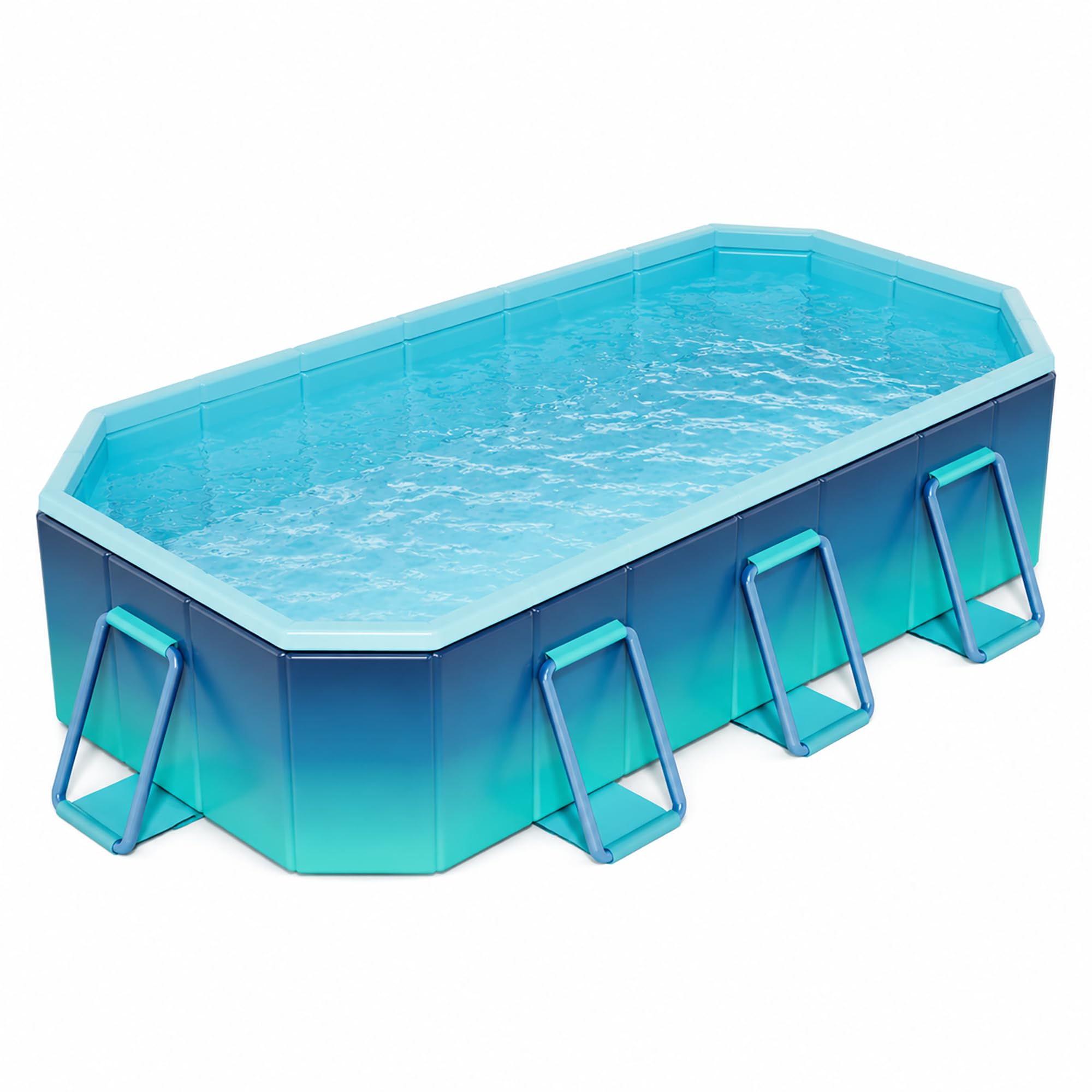 Piscina Fuori Terra Bambini Pieghevole, Piscina Rettangolare Giardino | Piscina Rigida Senza Gonfiaggio, Struttura Stabile, Scarico Rapido, Piscina Familiare da Esterno(116.1in)