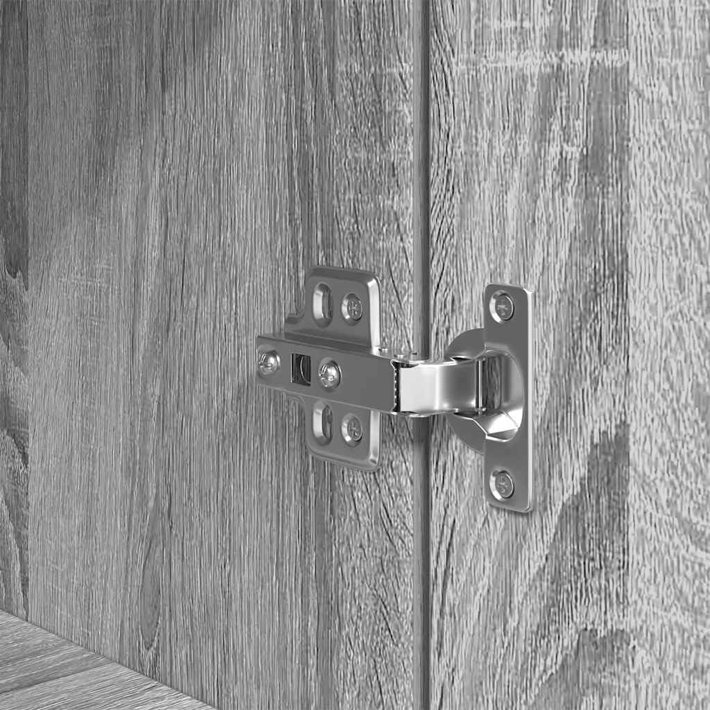 vidaXL Aparador de Madera de ingeniería Sonoma Gris 50x35x180 cm, Armario, Armario Auxiliar, Armario de almacenaje Alto, Armario de almacenaje