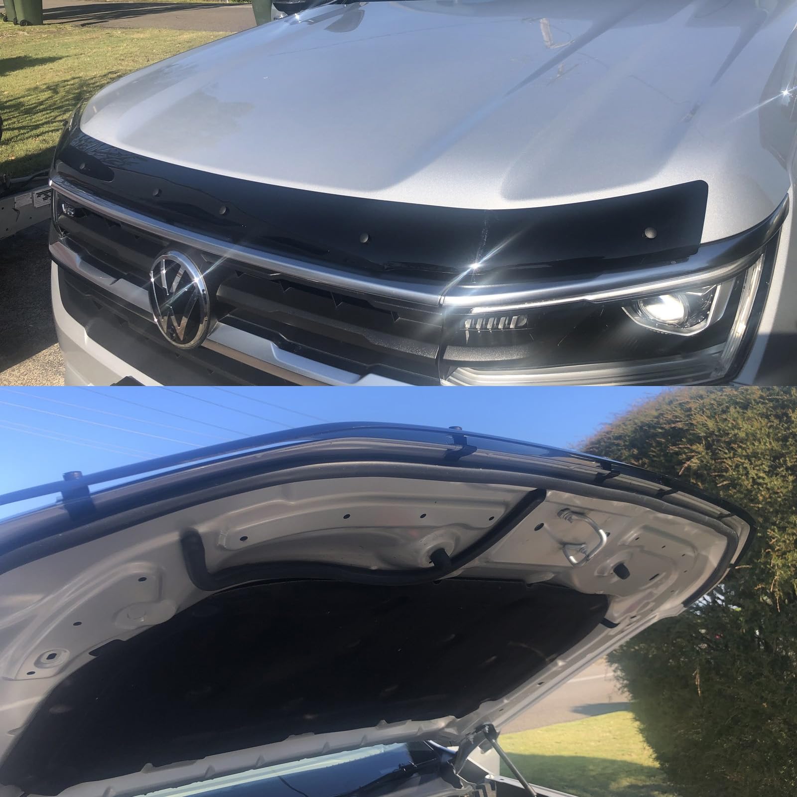 Protection de capot contre les chutes de pierres pour VW Amarok 2023-2026 V6, toutes les cabines, accessoire de pick-up, résistant aux UV, aux intempéries, en acrylique PMMA noir brillant