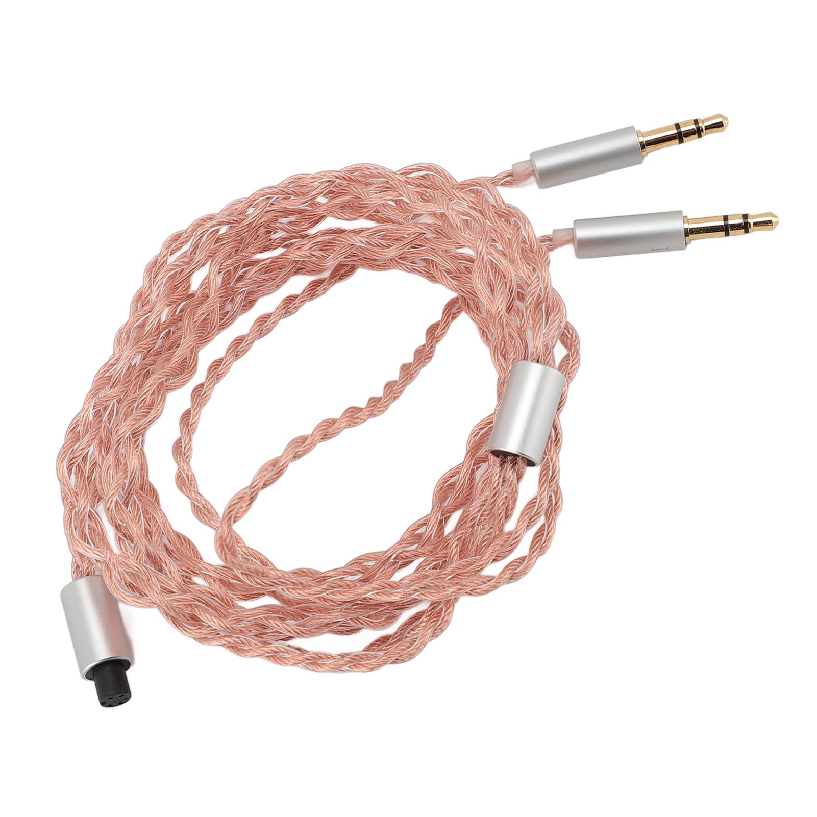Splitter per Cuffie di qualità Premium per Computer Doppio da 3,5 Mm da 3,5 Mm a 2, da 4,4 Cavo di Adattatore per PC per Audiofili Rame Monocristallino (Ottone antico)