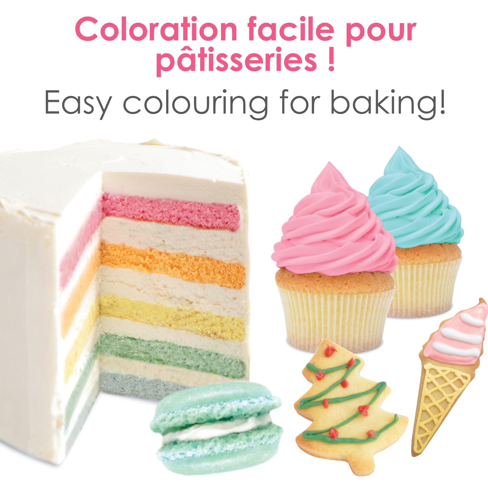 ScrapCooking - Coffret 10 Colorants Alimentaires en Gel - Colorants Pâtisserie 10 x 20 g - Rouge, Bleu, Jaune, Vert, Noir, Rose - Pour Desserts, Gâteaux & Biscuits - 7124