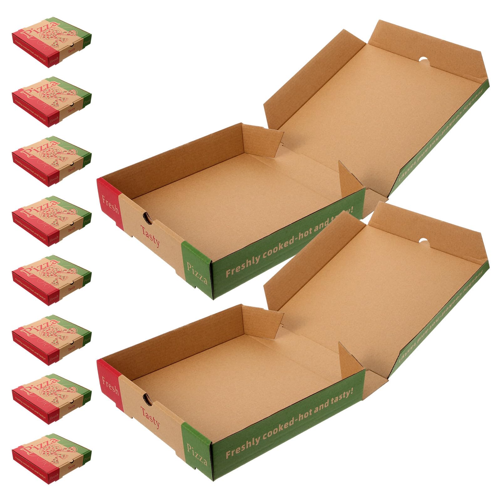 SHINEOFI Caja de Pizza de Papel Plegable para 10 Piezas de 8 Pulgadas, Gruesa y Resistente para Mantener Frescura E Integridad en Transporte y Tiendas de Pizza
