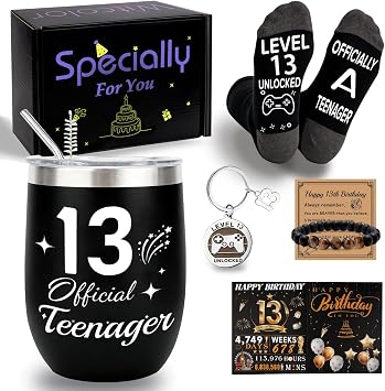 WITCOLOR 13 Year Old Boy Birthday Gift Ideas, Funny 13th Birthday Gifts for Boys,13th Teenager Boys Gifts for Son Grandson Nephew Friend