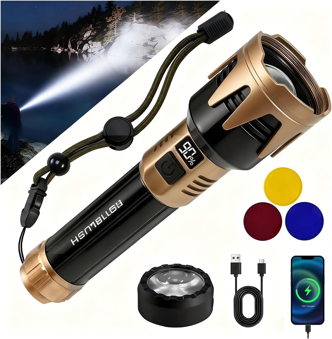 Victoper Tactical Flashlight, High Lumens Waterproof for Emergency and Outdoor Use