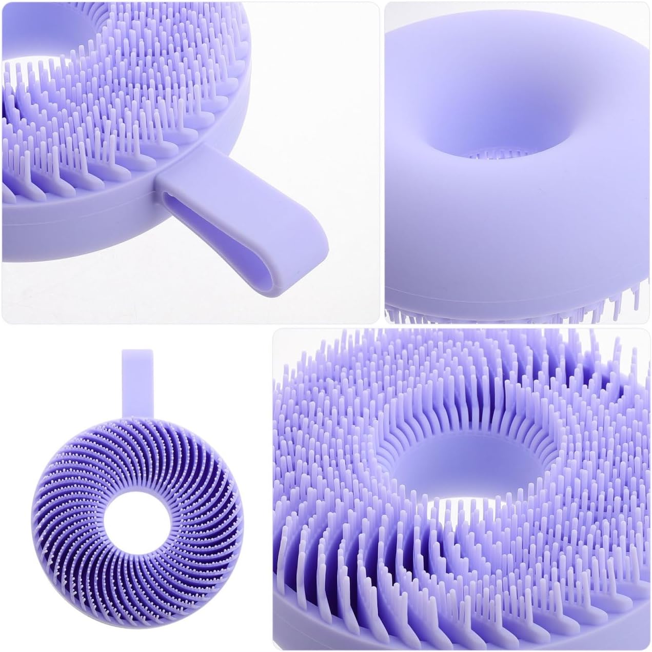 Silicone Face Wash Brush Manual Facial Cleansing Brush Soft Silicone Scrubber for Sensitive Skin Deep Pore Cleansing Exfoliator Portable Purple for Spa and Daily Use