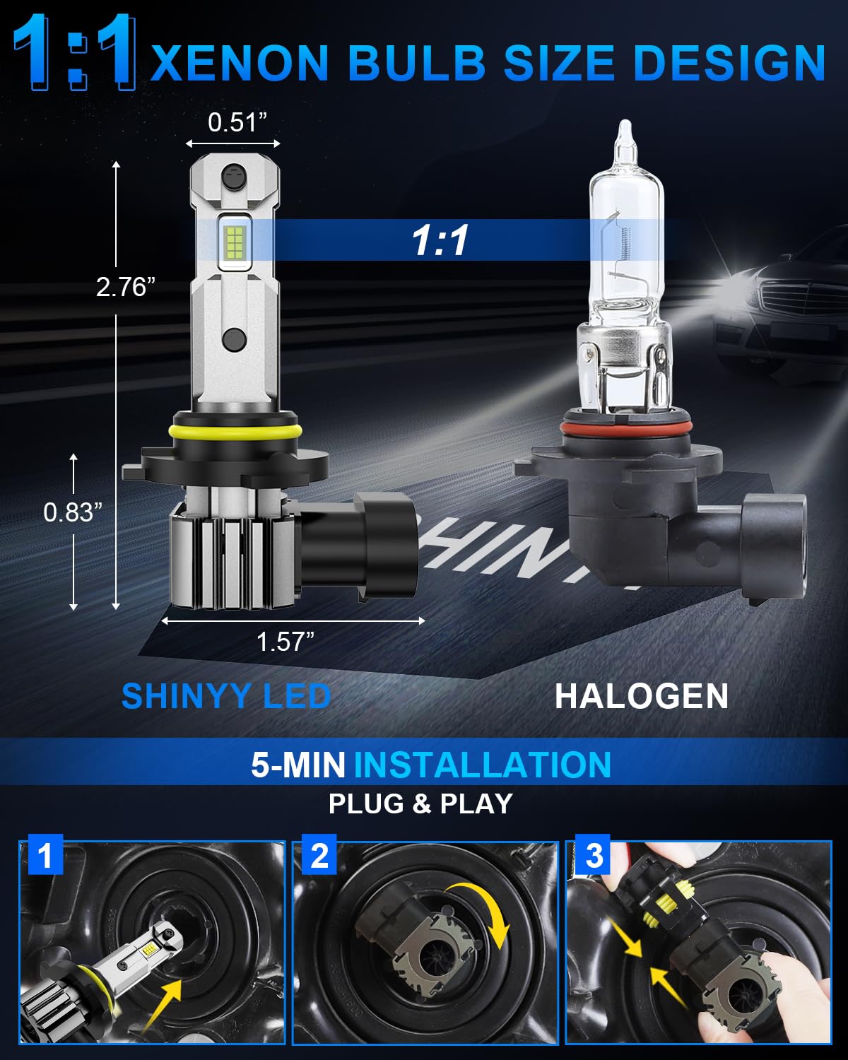 EASYSHOP24H Set 2 Faro Fanale Proiettori Anteriori Destro E Sinistro