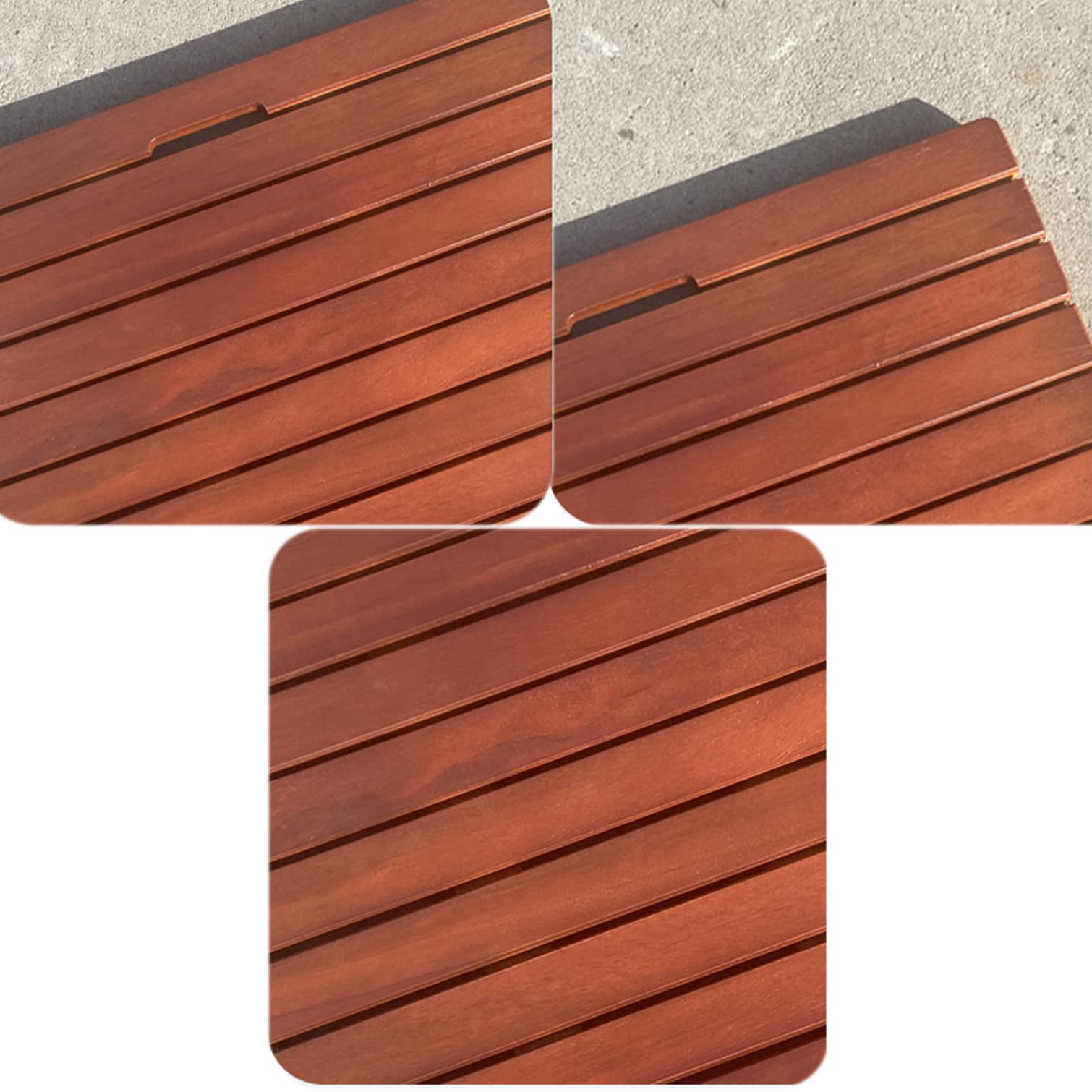 Duschmatte aus natürlichem Holz, rutschfeste Badematte, Lattenbrett, für den Innen- und Außenbereich, Wellnessbereich, stilvolle dunkle Farbe (30 x 50 cm) – Mehrzweck-Badezimmer-Zubehör