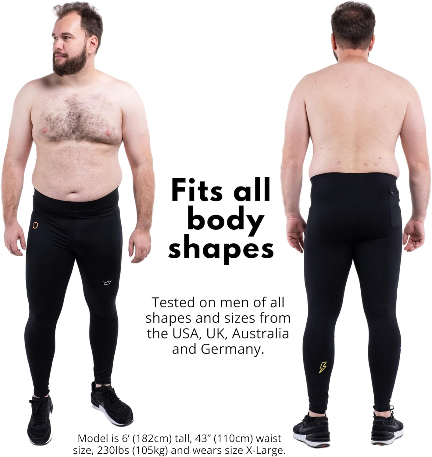 Kapow Meggings Performance Pro Range - Mens Compression Leggings with Pockets for Athletic Workout Performance - Image 5