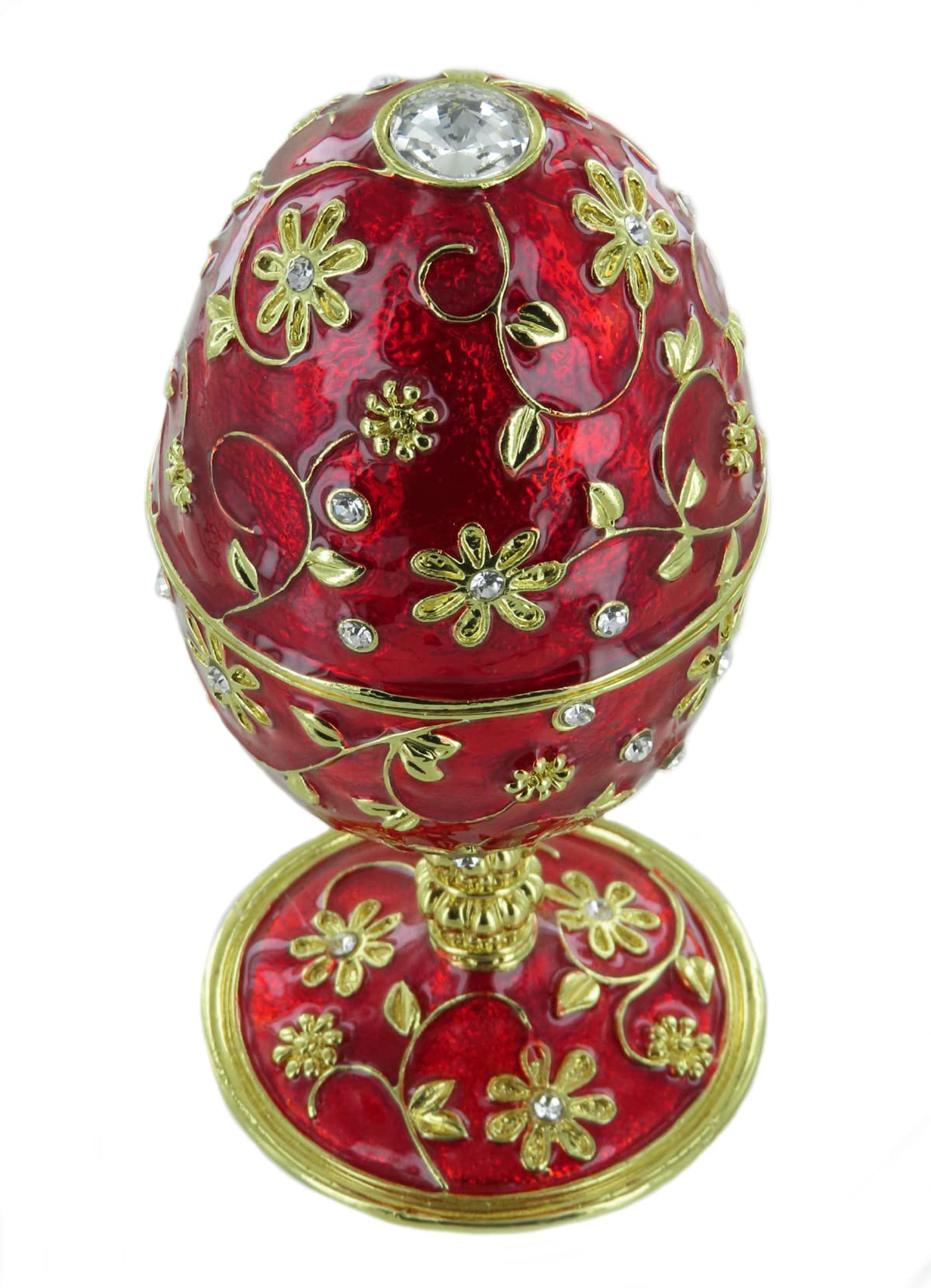 Lutèce Créations Rotes Schmuckei mit Spieluhr aus Metall mit Goldauflage - Blumenwalzer (P.I. Tschaikowski)