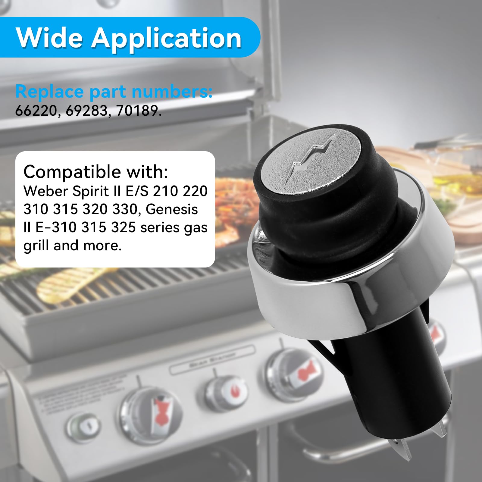 Allumage Gaz Genesis Bouton Allumage Weber Genesis - Remplacement Facile Pour Barbecues Piezo Allumeur Gaz