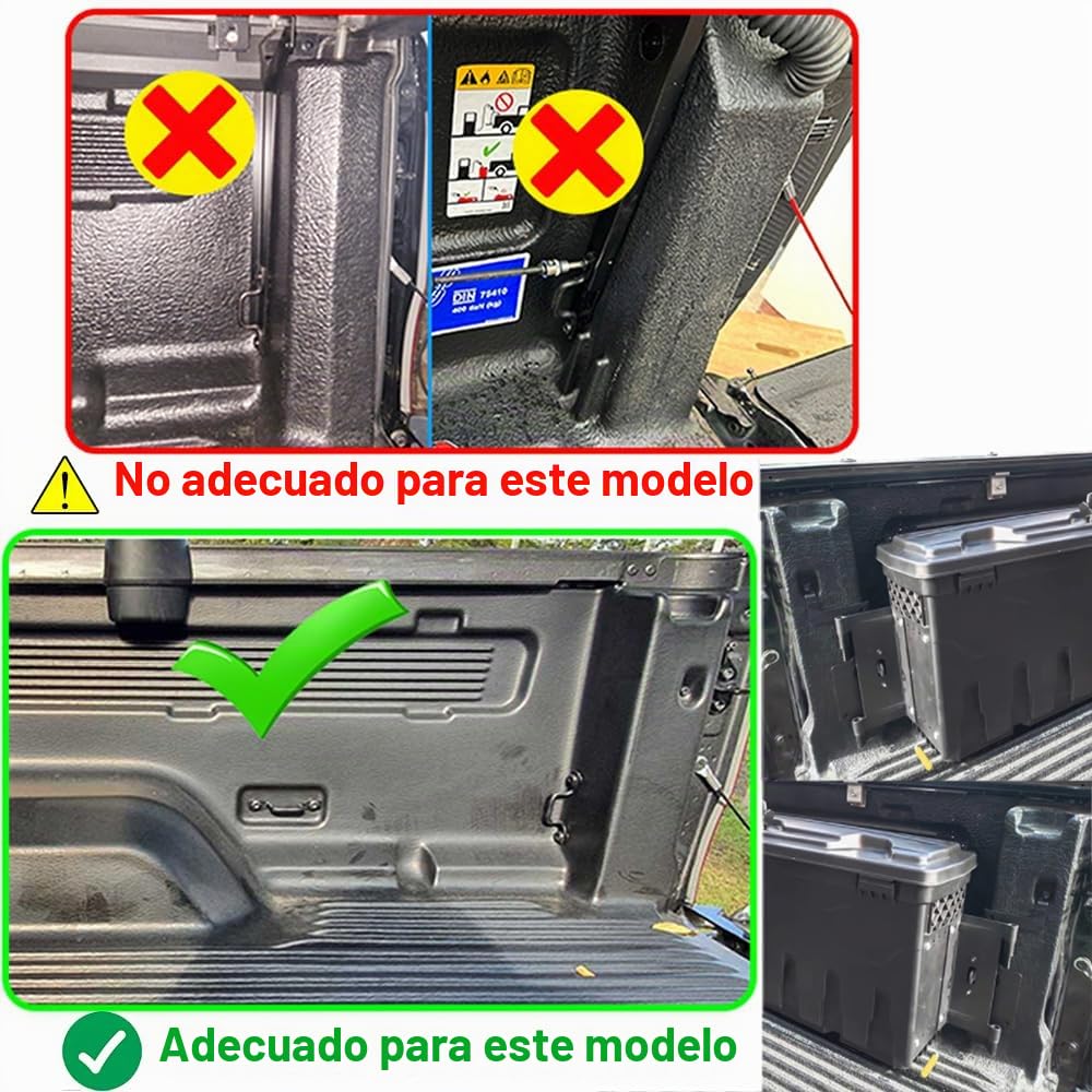 Caja de herramientas de almacenamiento para Ford Accesorios | T7 T8 Wildtrak XL XLT Platinum Tremor Raptor, caja de almacenamiento con cerradura de 180° (lado derecho)