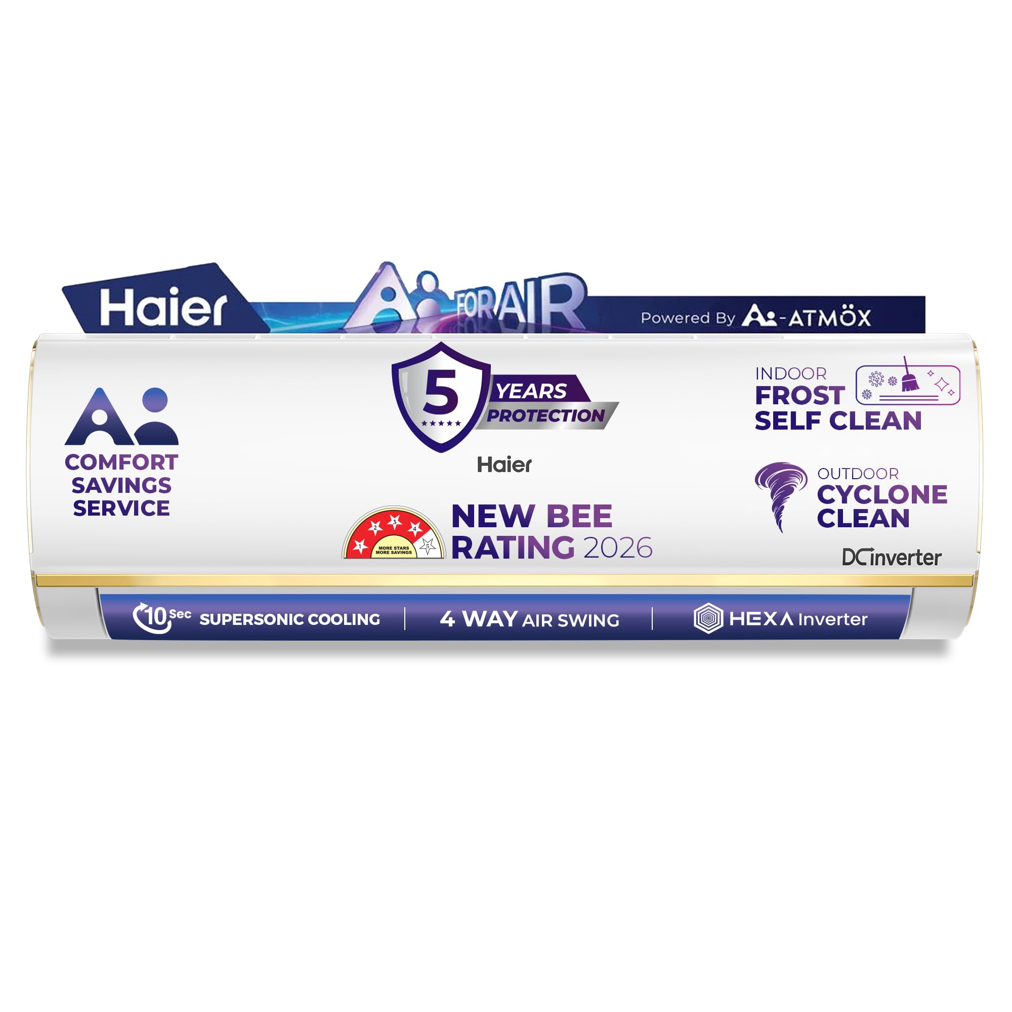 Haier 1.5 Ton 3 Star,New star rated, Wi-Fi HEXA Inverter Smart Split AC (AI Cooling, Energy Saving & Self-Clean, 7in1 Convertible, Copper, 4-way Swing, Cools in 10 Sec at 60°C, White)-HSA18KU-GAI3NB-I-picture-14