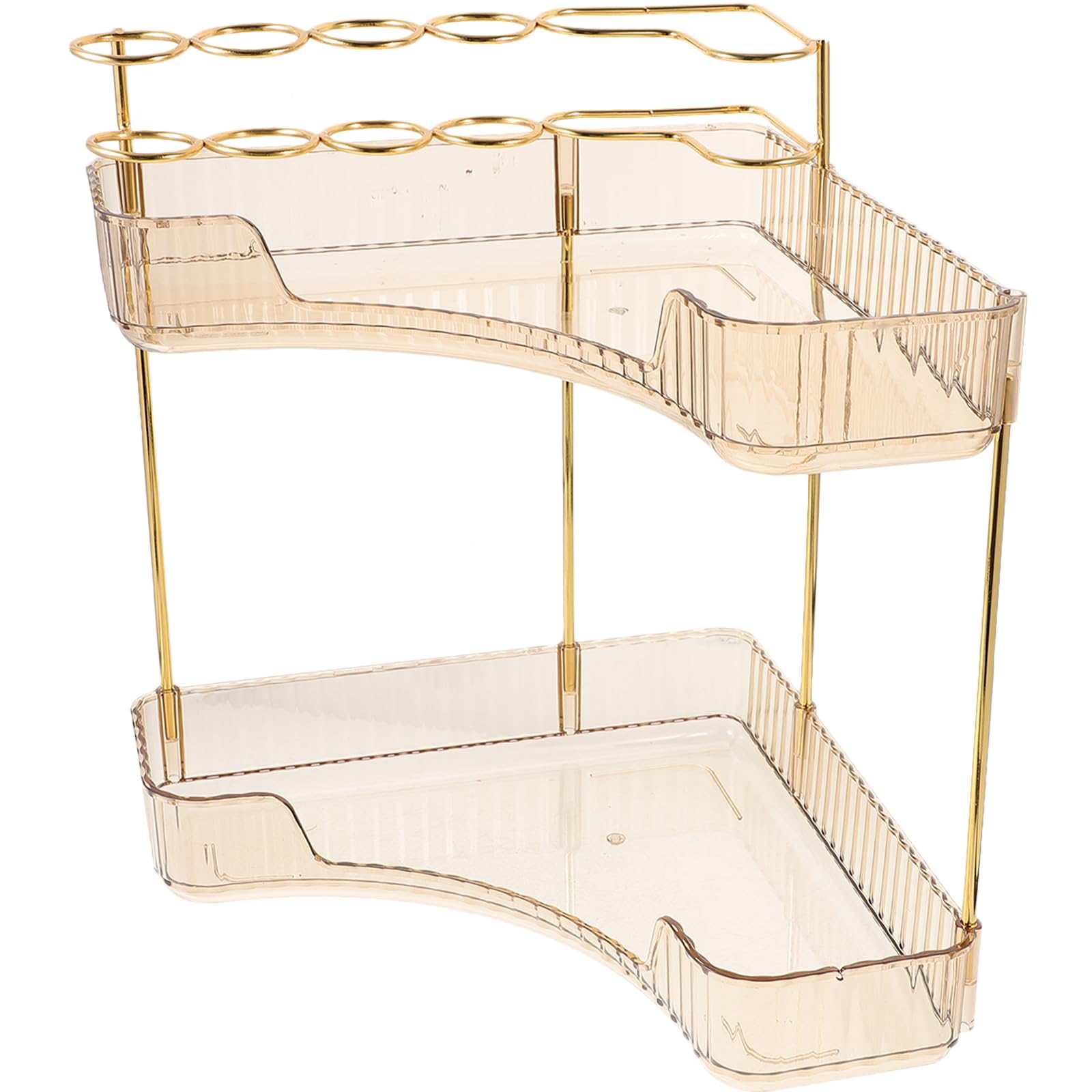 Organisateur d'angle double niveau ultra robuste pour cosmétiques